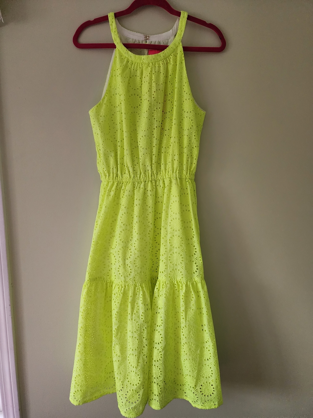 Lilly Pulitzer Alda Yellow Eyelet Midi Dress